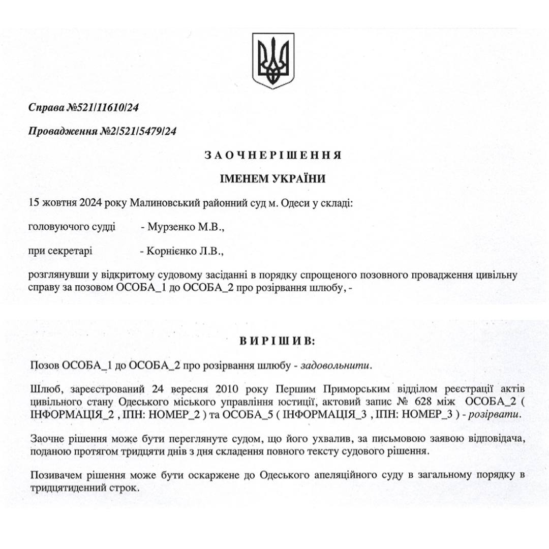 РОЗІРВАННЯ ШЛЮБУ