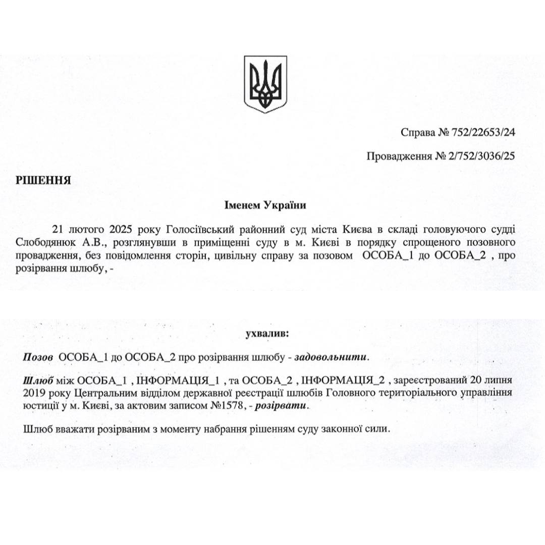 РОЗІРВАННЯ ШЛЮБУ